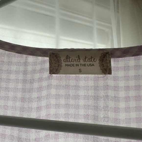 Altar'd State Purple and White Checker Blouse - Picture 2 of 2